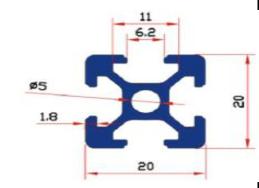 Nhôm định hình 2020 dùng làm khung máy CNC